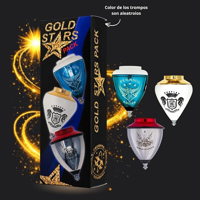Foto 2 de 6 de SPACE TROMPOS - Gold Stars Pack 3 Trompos Roller Coleccionista