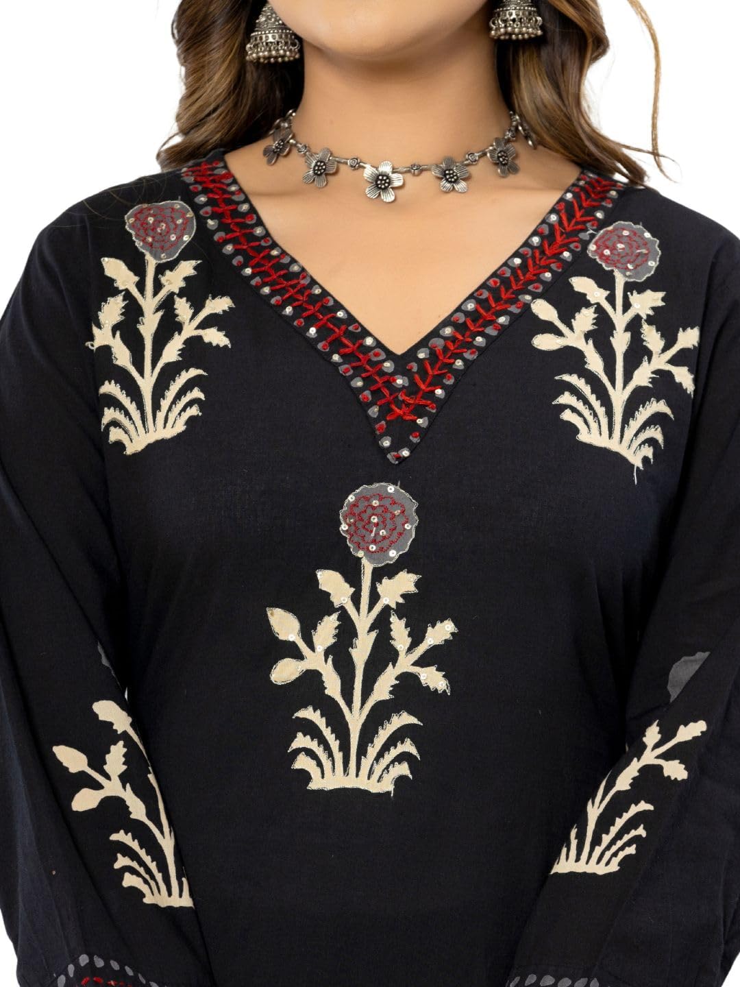 rytras Ladies Cotton Printed Straight Kurta Set with Trousers and Dupatta