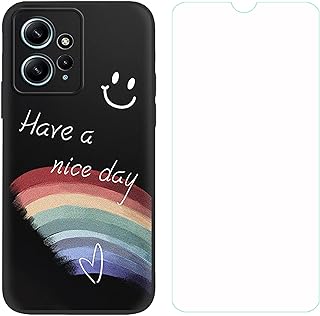 FZZSZS Capa para Redmi Note 12 4G + película protetora de vidro temperado, silicone macio preto shell gel flexível TPU capa para Redmi Note 12 4G (6,7 polegadas) - LLM44