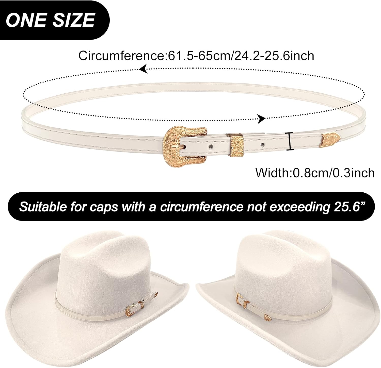 Leather Cowboy Hat Bands for Men Women Cowgirl Hat Accessories image 4