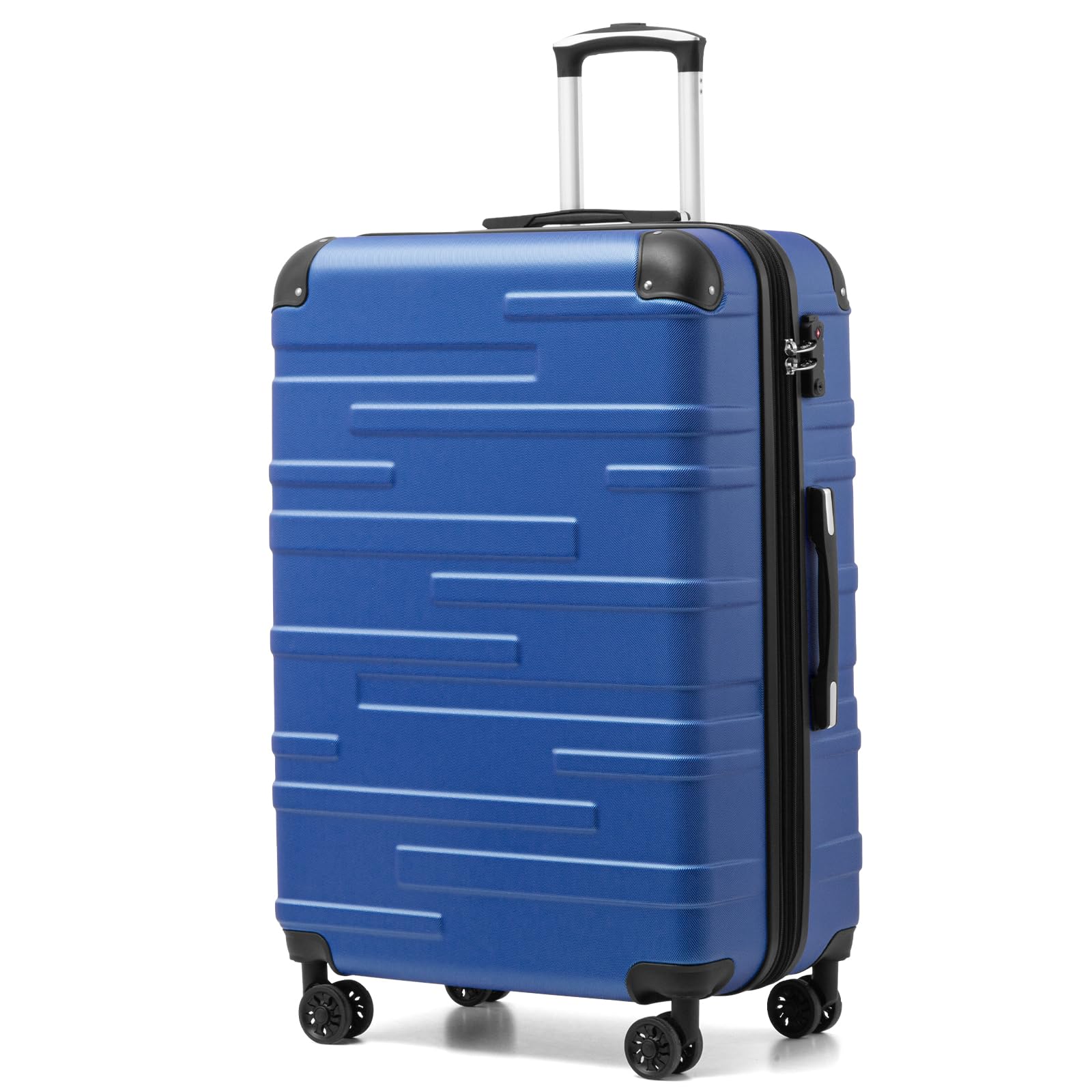 COOLIFE Hartschalen-Koffer Rollkoffer Reisekoffer Vergrößerbares Gepäck (Nur Großer Koffer Erweiterbar) ABS Material mit TSA-Schloss und 4 Rollen