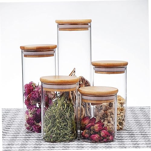 Miniatura 2 de BESTOYARD Suministros de barra de cacao caliente Tarros de almacenamiento de alimentos de vidrio Recipiente de vidrio hermético Dispensador de