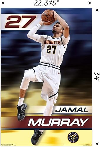 Miniatura 3 de Trends International NBA Denver Nuggets - Póster de pared de Jamal Murray 19, 22.375 x 34 pulgadas, versión sin marco
