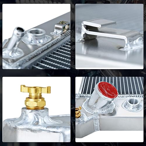 Miniatura 5 de Radiador Duramax de 6.6L, todos los radiadores de aluminio compatibles con Chevy Silverado GMC Sierra 3500 2500 HD V8 6.6L Duramax LLY LB7, 3 filas