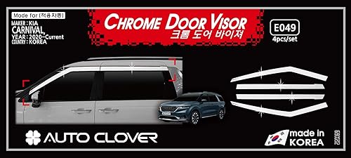 Miniatura 3 de AUTOCLOVER - Viseras cromadas para ventana, deflectores de viento laterales, protectores de lluvia 4p compatibles con KIA All New Carnival MPV 2022