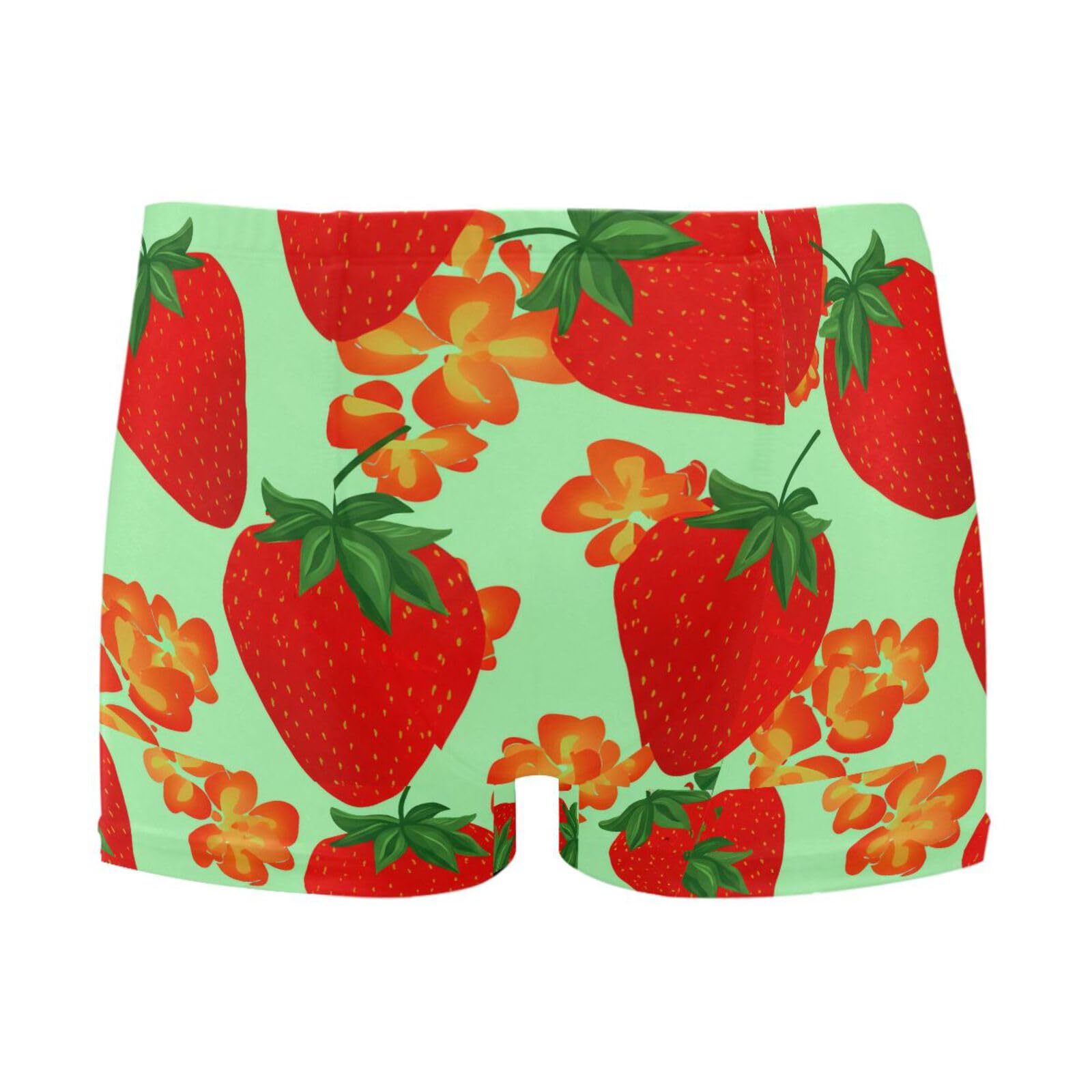UMIRIKO Strawberry Men's Swim Trunk Square Leg Swimsuit Swimwear Swim Briefs for Men 2XL 202c1323