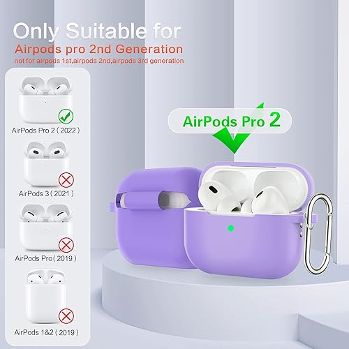 Miniatura 8 de BOBEN AirPods Pro 2nd Generation Case Cover 2022 Silicone AirPods Pro 2 Case Cover with Lanyard and Keychain Wireless Charging & Front LED Visible