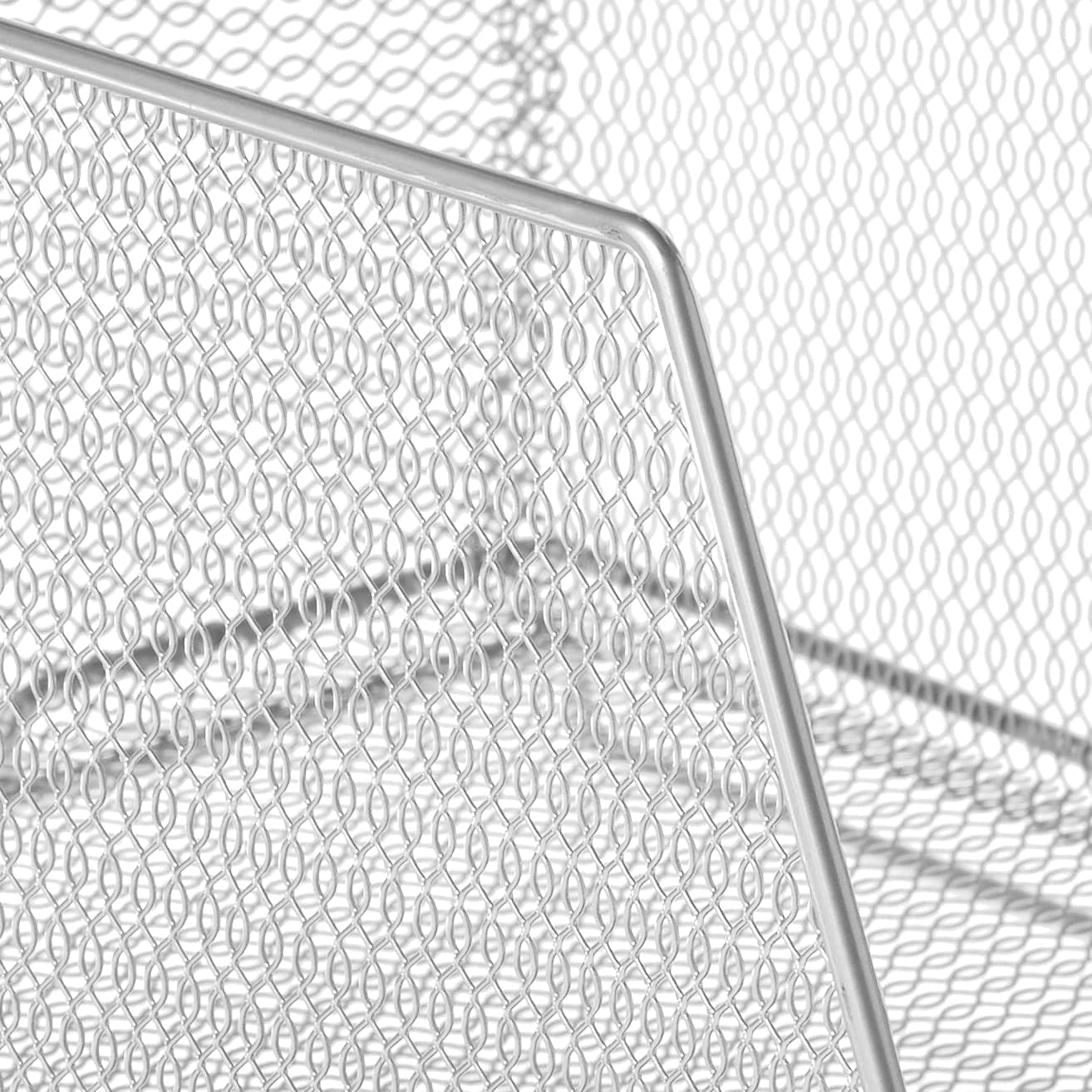 Mesh Stacking Bin Silver (Sold As 1 Bin) Storage Containers Great for Food, Crafts, Cleaning or Pantry Items 1613 (Large 15x11x8)