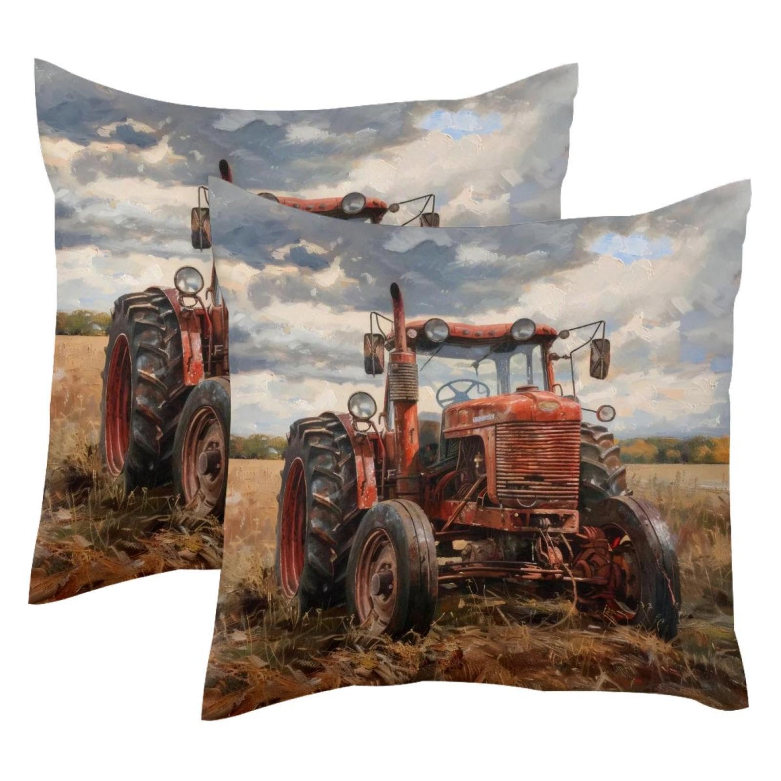 Housse de coussin tracteur velours pour rénover vos vieux oreillers