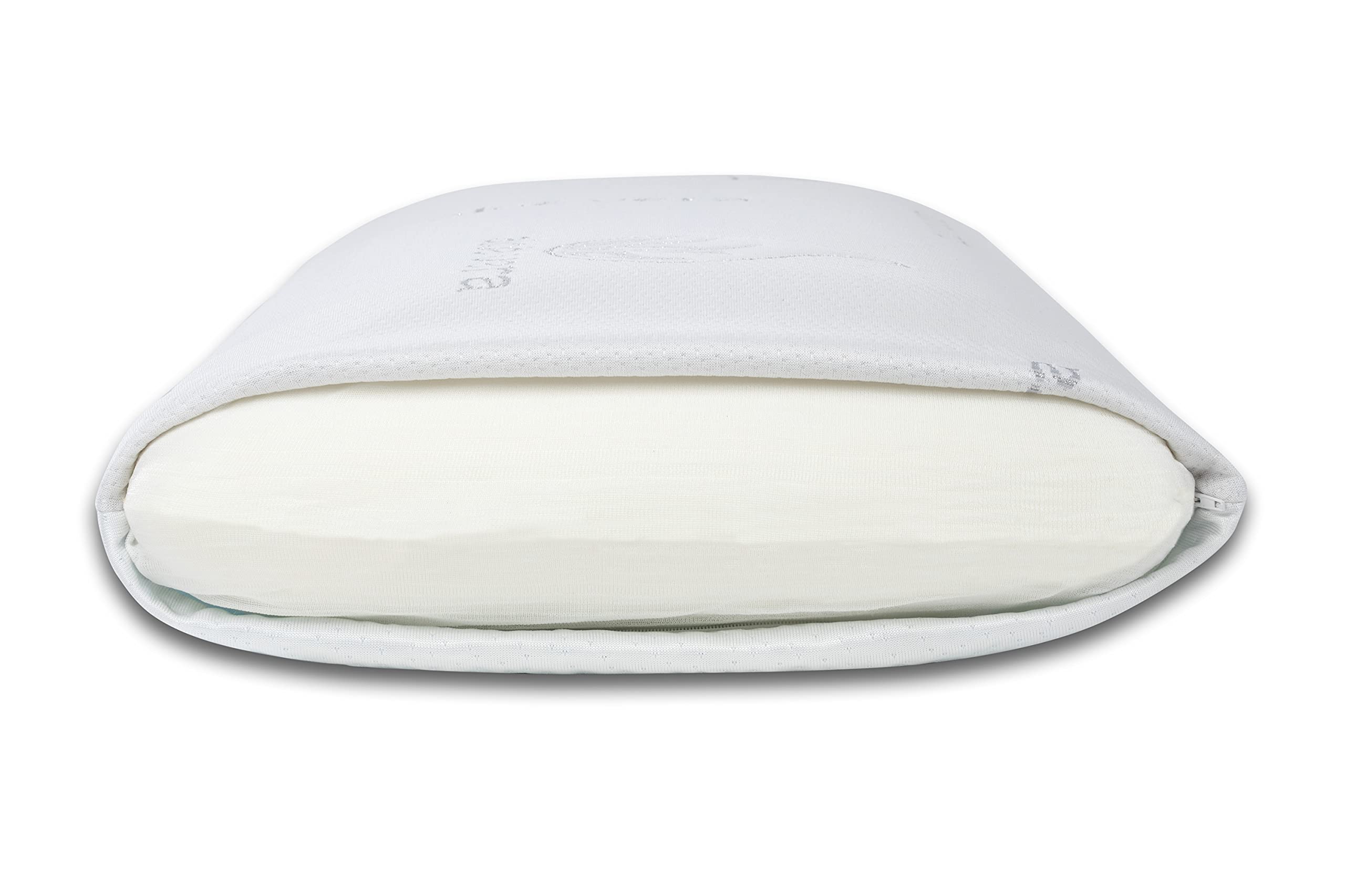 SEASONS - Almohada Viscoelástica 70 cm, Antiácaros y Antibacterias, Tejido Cooler, Doble Funda, Tratamiento con Limpieza de Ozono, Fabricado en España