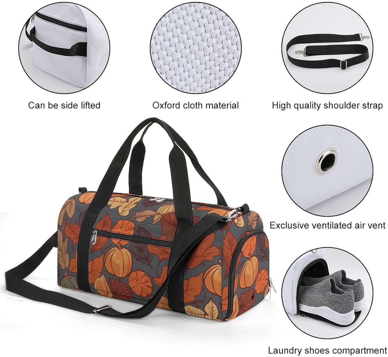 Gym Bag for Men Travel Duffle Bag Fall Tote Bag Weekender Duffel Bag Weekender Bag for Sports