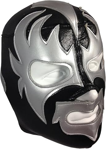 KISS Adult Lucha Libre Wrestling Mask pro-fit Costume Wear - Black/Grey