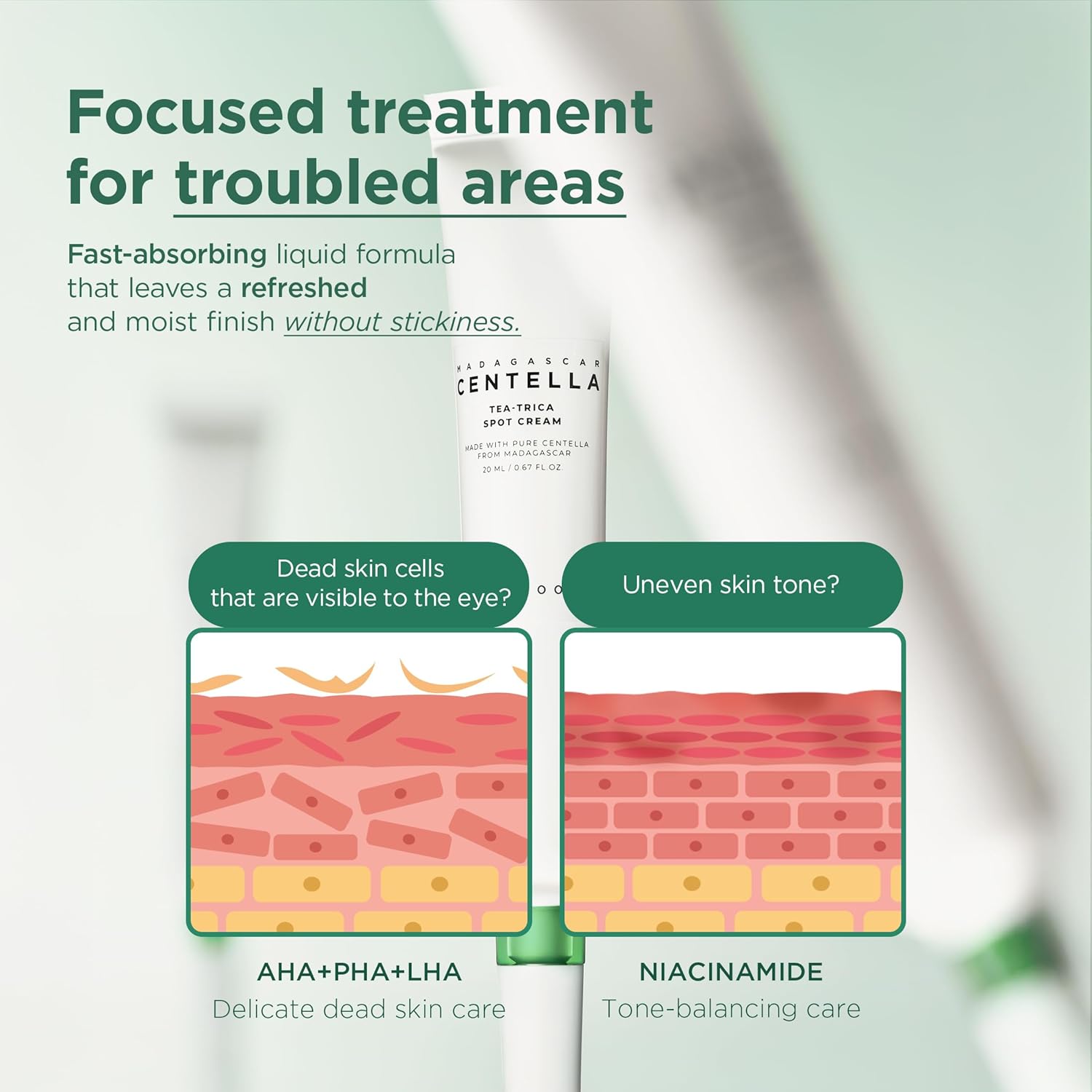 SKIN1004 Tea-Trica Spot Cream, Valentine Gifts, Centella Spot Treatment with Centella Asiatica & Tea Tree, Face Moisturizer for Soothinig, Cica Cream for Calming, Korean Skin Care, 0.68 fl.oz / 20ml - Image 4