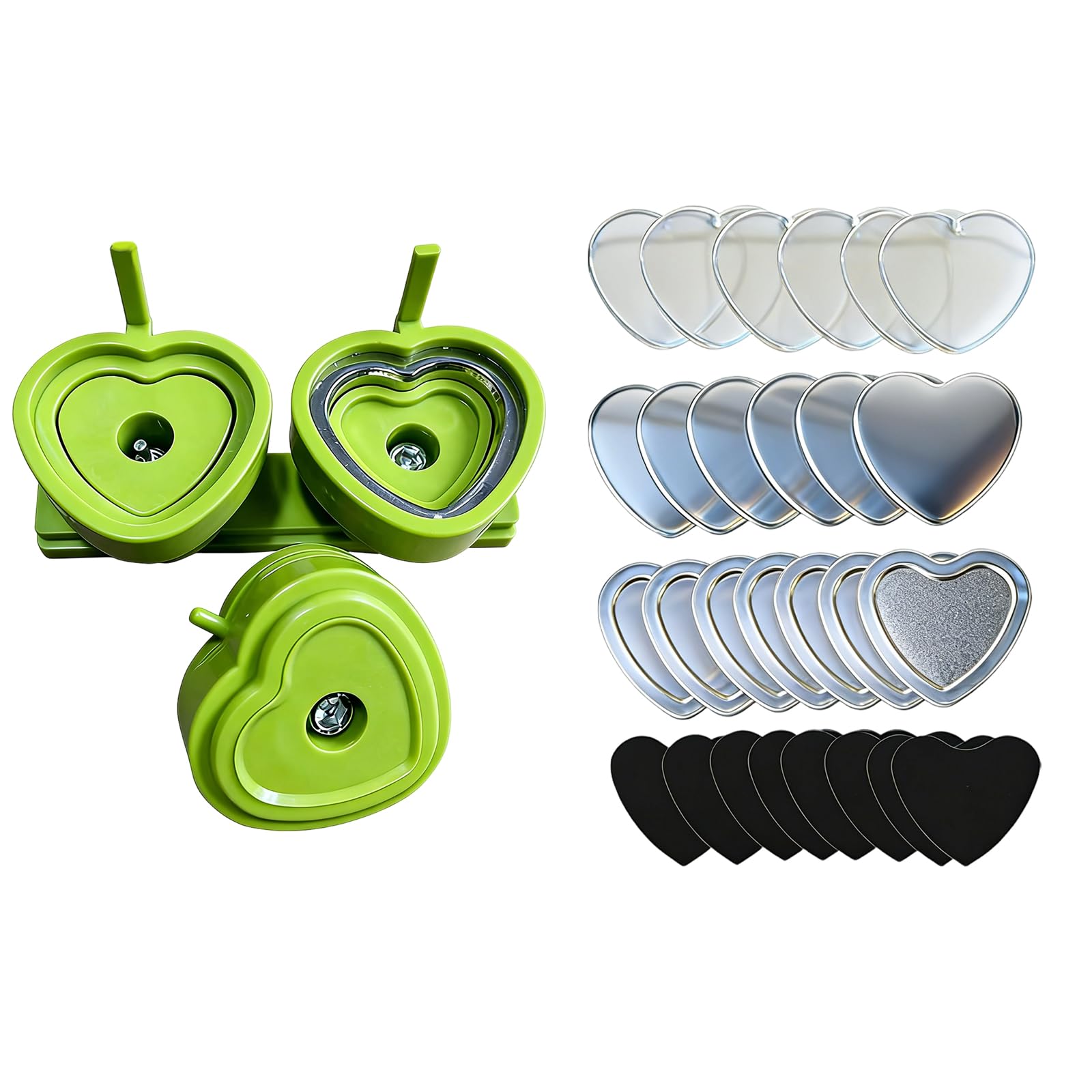 Creatore Creativo Badge per Bottoni a Forma Cuore con Disegni Guide scorrevoli Lisce, Perfetti per progetti Strumento per Etichette con Tradizionali