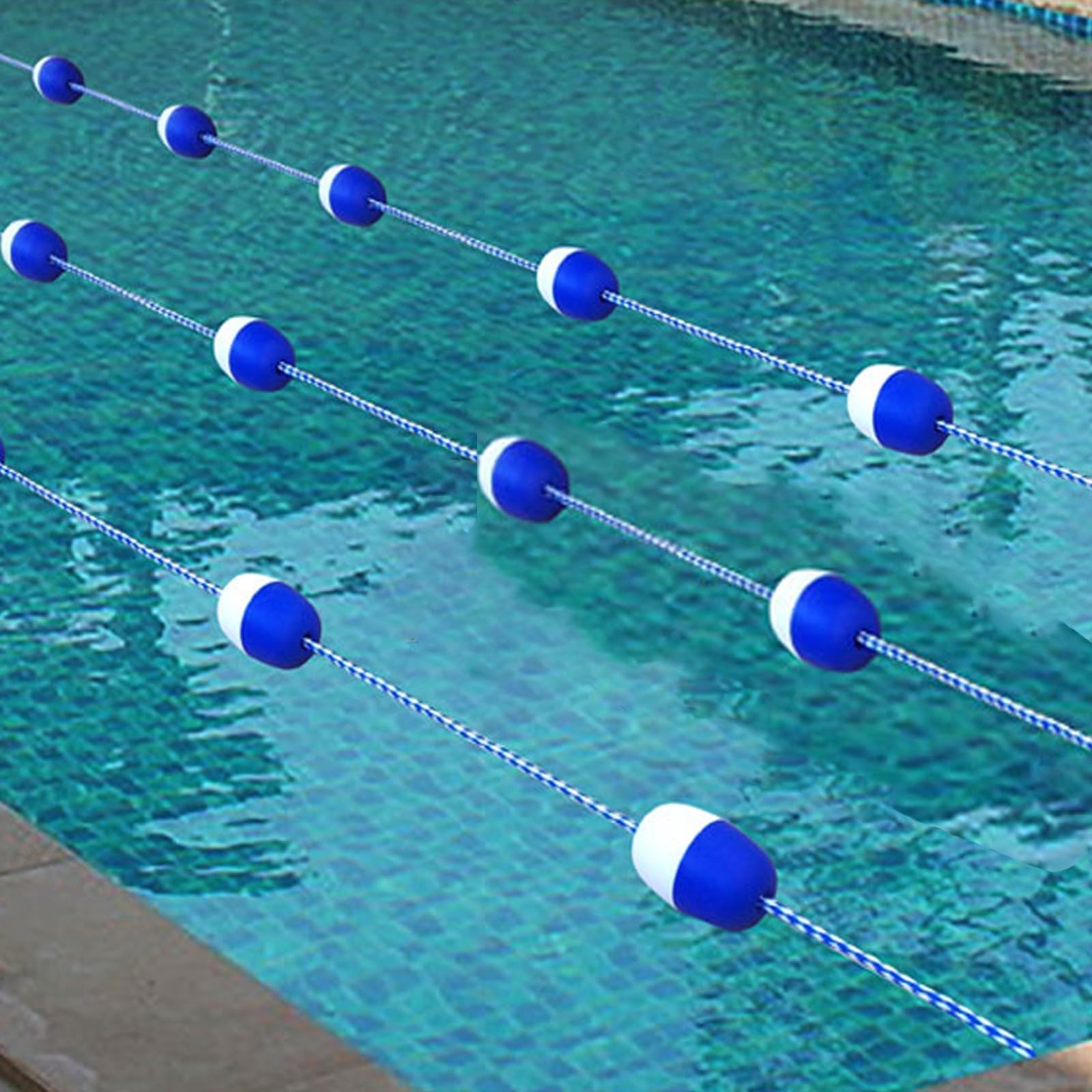 Genérico Cuerda de Seguridad para Piscinas - Flotador Divisor de Piscina de 65 Metros, Marcador de Carril de natación de Alta Visibilidad, Cuerda Duradera para la separación Segura de carriles de Nat