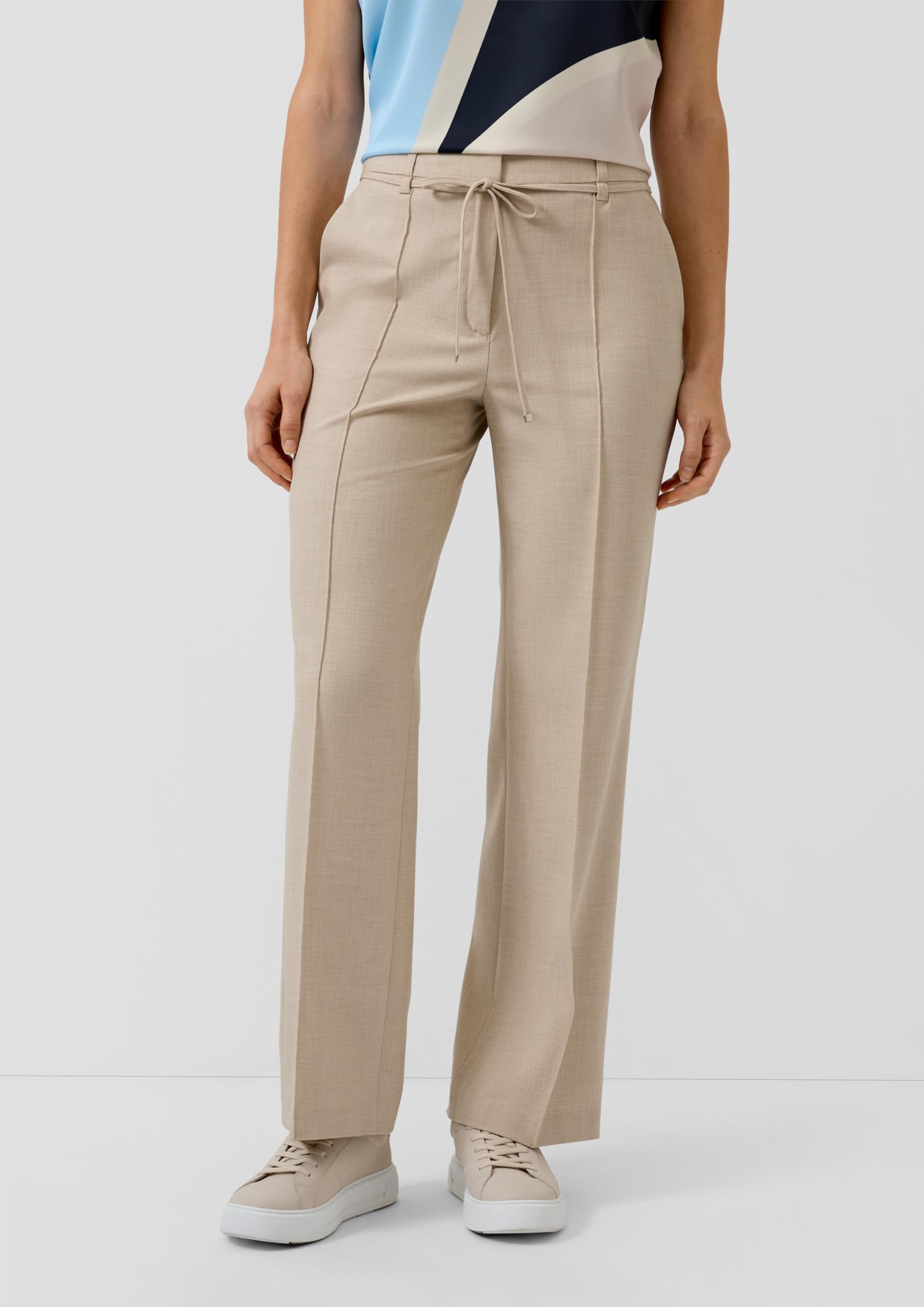 s.Oliver Black Label Damen Hose lang mit Bindegürtel. Wide Leg 2177260