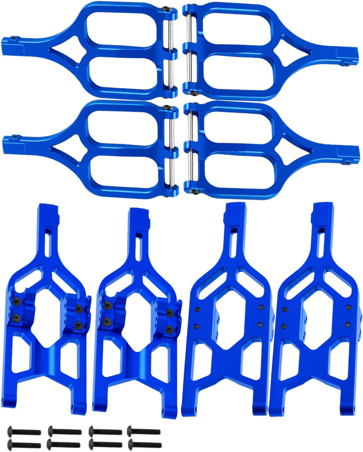 RC Suspension Arms Upgrades Part for 1/10 T-Maxx/E-Maxx,Aluminum Front Rear A Arms A-Arms Hops up,#5131R/#5132R,Red