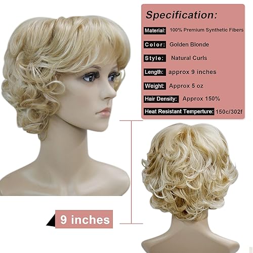 Miniatura 4 de Peluca Kalyss de cabello corto, rizado, para mujer, pelo sintético, Color-11