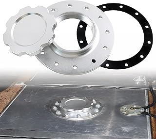 Billet Aluminum Easy Fill Fuel Cell Gas Cap,Embedded Auxiliary Oil Tank Cover Compatible With 12 Hole Cell Bung and Gasket