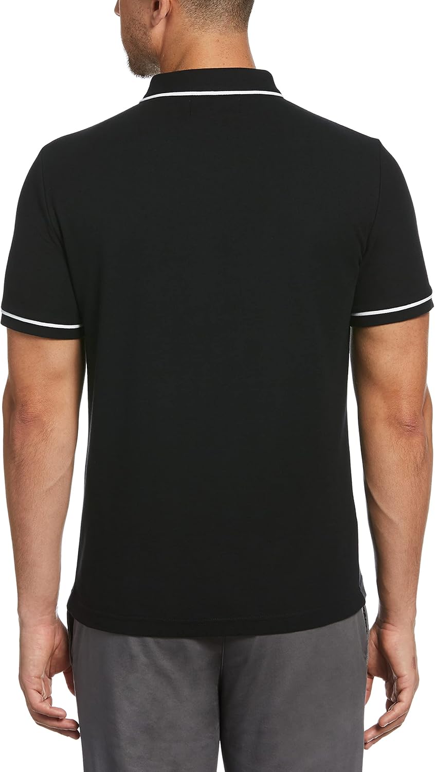 Original Penguin Men's Slim Fit Earl Polo Shirt (Sizes S-XXL) Small True Black/White Basic