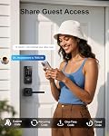 Hornbill WiFi Smart Lock with Lever: Keyless Entry WiFi Keypad Deadbolt Lock, Compatible with Alexa, Remote Control, Fingerprint Password Unlock, Auto Lock, Built-in Wi-Fi (2.4Ghz)
