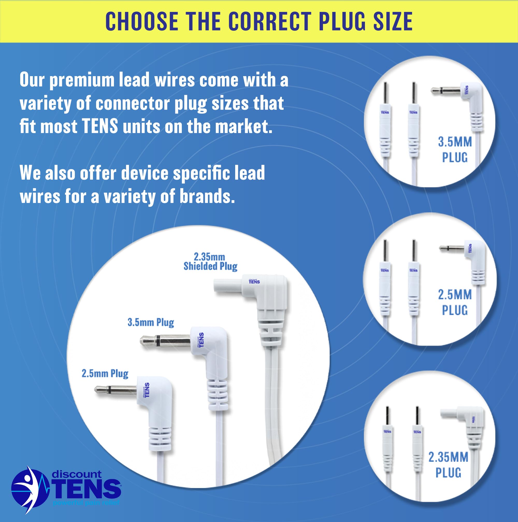 Discount TENS Brand - Lead Wires 2.5mm Plug to Two 2mm Pins, 2 Pack — Amazon image 3