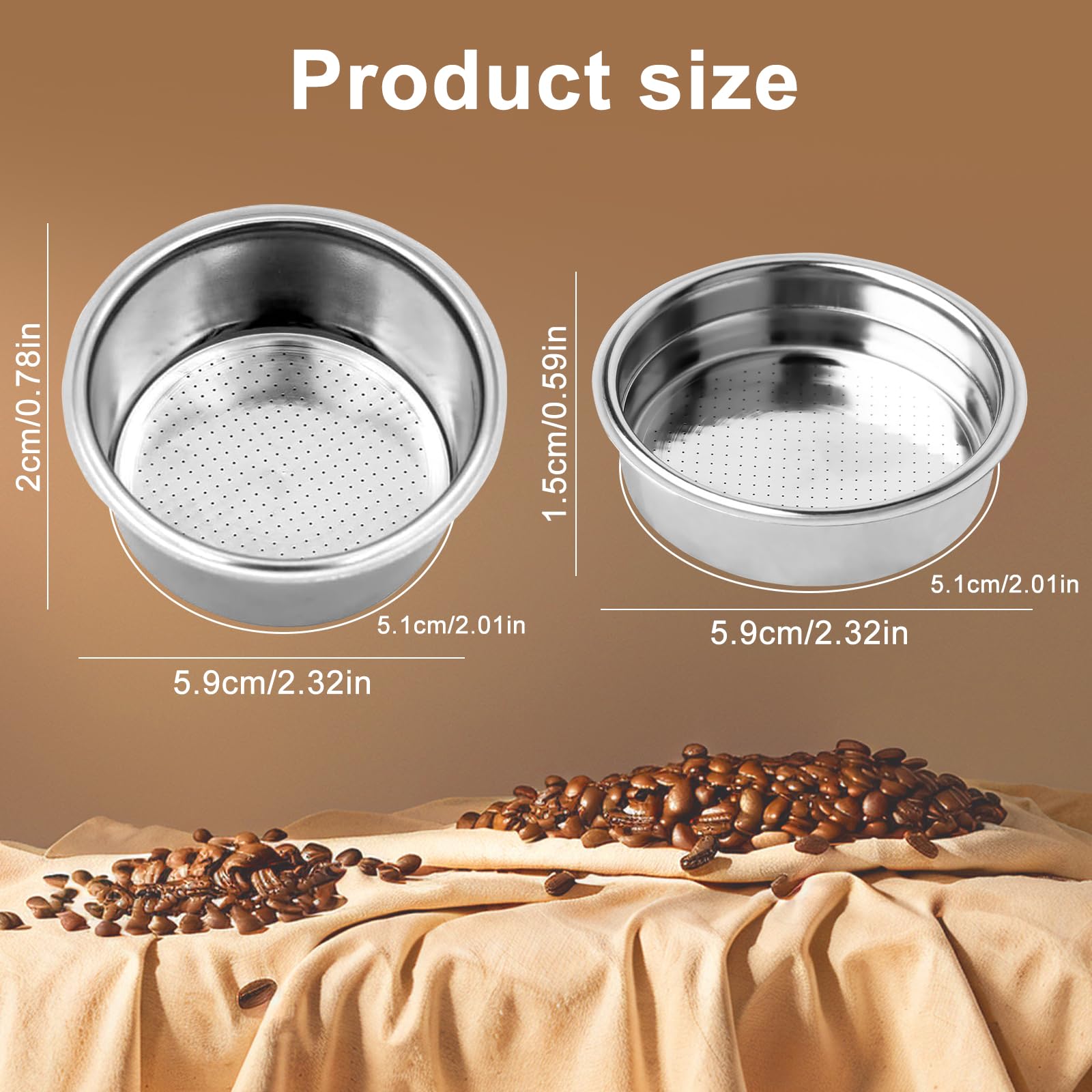 Filtri Per Caffè In Acciaio Inossidabile - 2 Pezzi Per Macchine Espresso Da 51mm - Foto 5