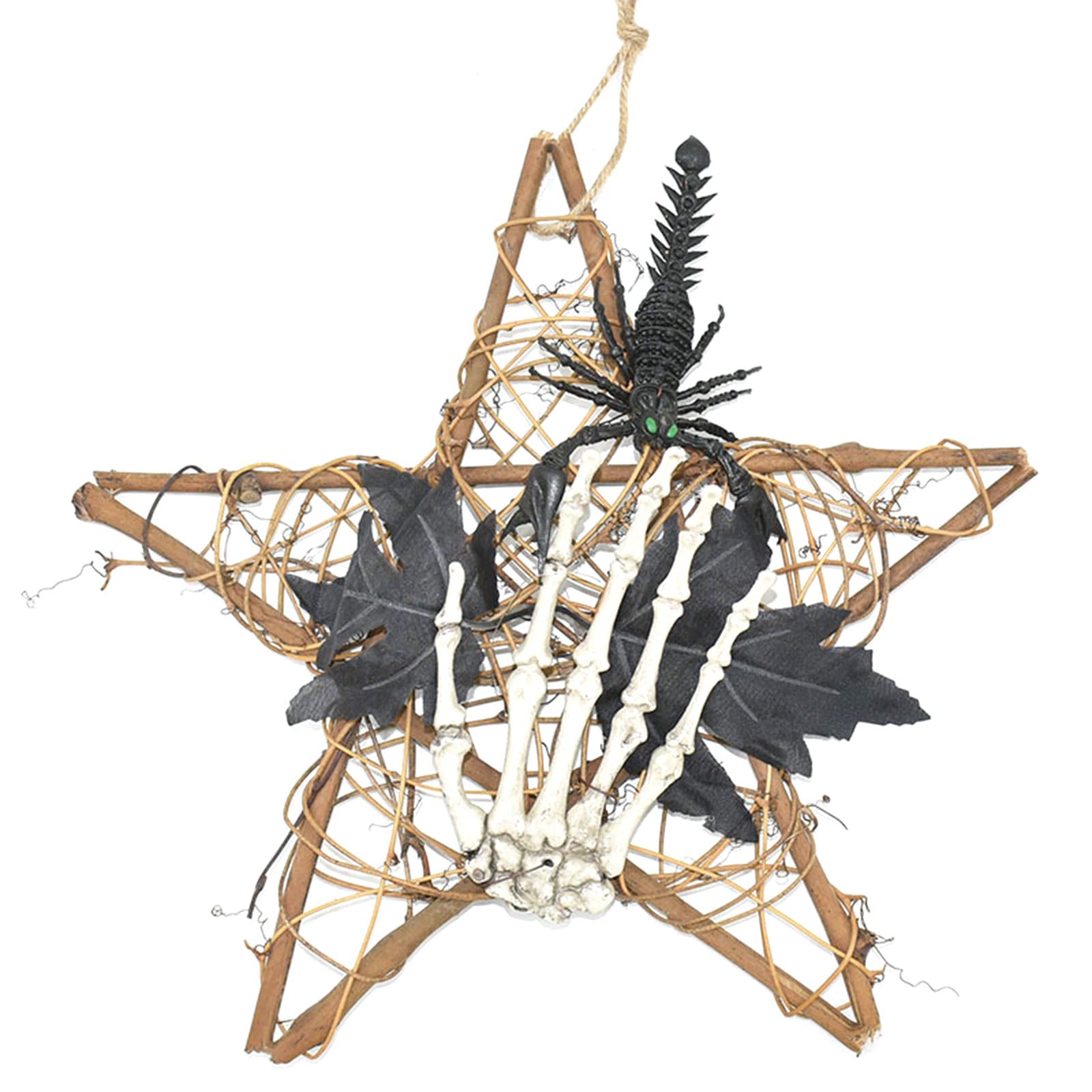 Tsophreniq Creative Witch Pumpkin Rattan Wreath Door Hanging Decoration Props for Home Decor Halloween Suppl Vine Star Decorations for Party