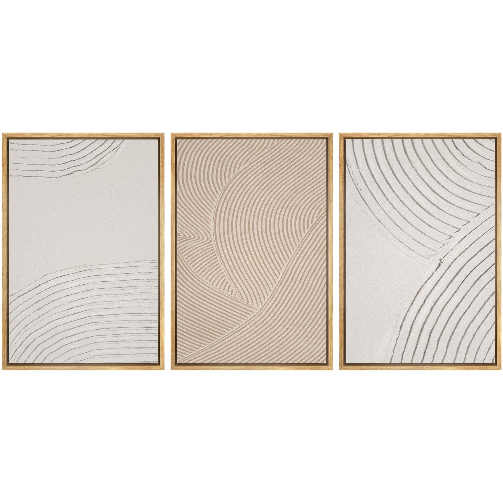 SIGNWIN Framed Canvas Print Wall Art Set Coastal Serenity Abstract Seaside Illustrations Modern Art Decorative Rustic Calm/Zen for Living Room, Bedroom, Office - 24"x36"x3 Natural — view 75