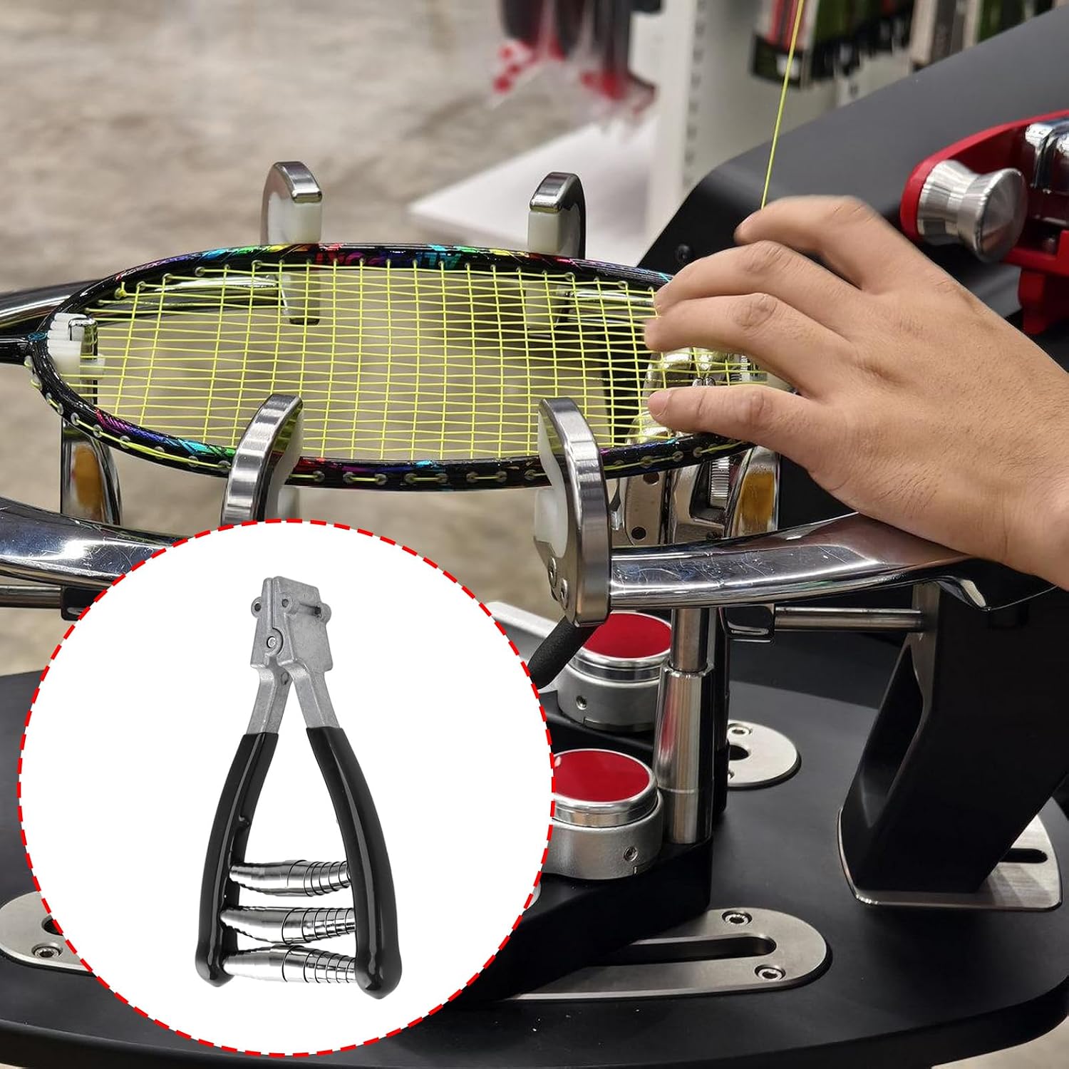 Tennis Racket String Machine Hand Pulled Starting Clamp 3/4 Spring Clamping Tool For Racquet Squash Badminton Racket Portable Badminton Starting Stringing Clamp