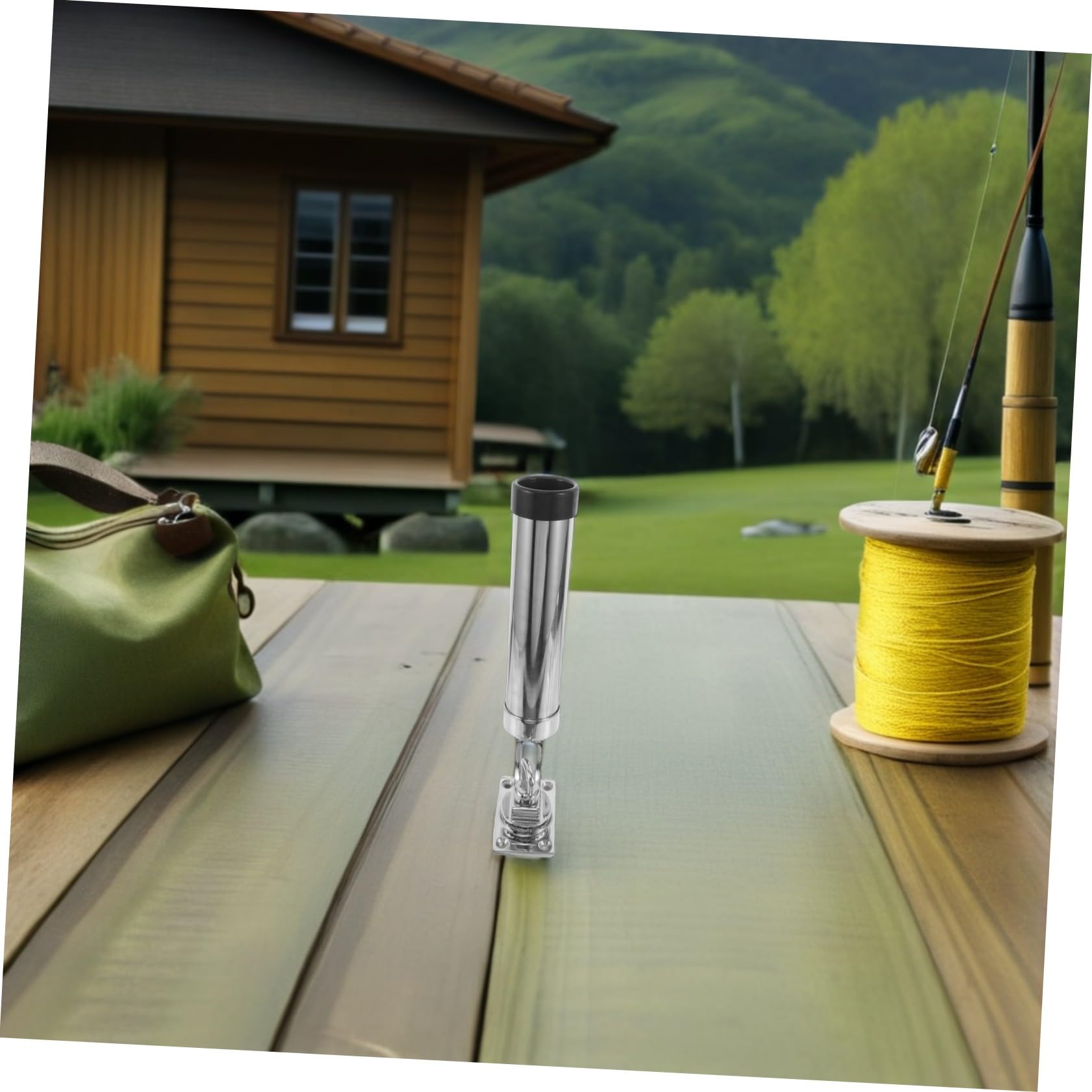 Mipcase Supporto Per Canna Da Pesca in Acciaio Marino Rotante Staffa Di Montaggio Su Ponte Per Barca Yacht e Kayak Design Stabile e Compatibile