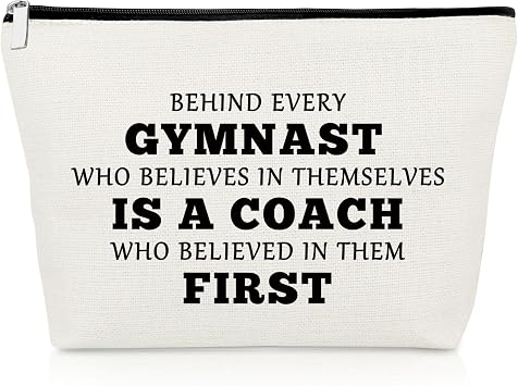 Gymnastics Coach Gifts for Women Makeup Bag Gymnast Coach Appreciation Gifts Thank You Present for Gymnastic Team Mum Trainer Team Mom Travel Cosmetic Pouch Mothers Day Christmas Birthday Present
