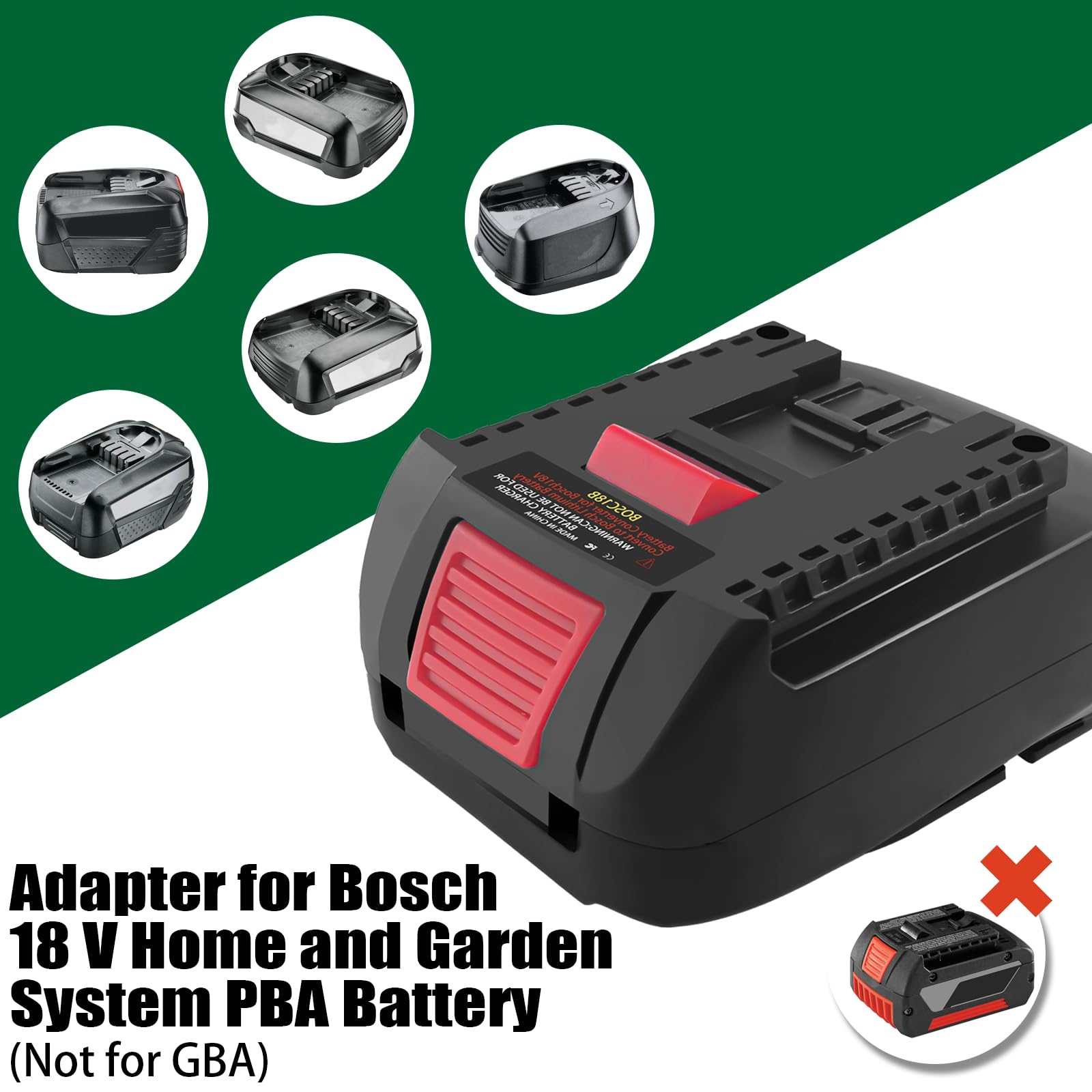 TPDL BOSC18B Adapter akumulatora do Bosch 18 V PBA Gloria do profesjonalnego elektronarzędzia Bosch 18 V adapter akumulatora TPDL konwersja na narzędzie GBA