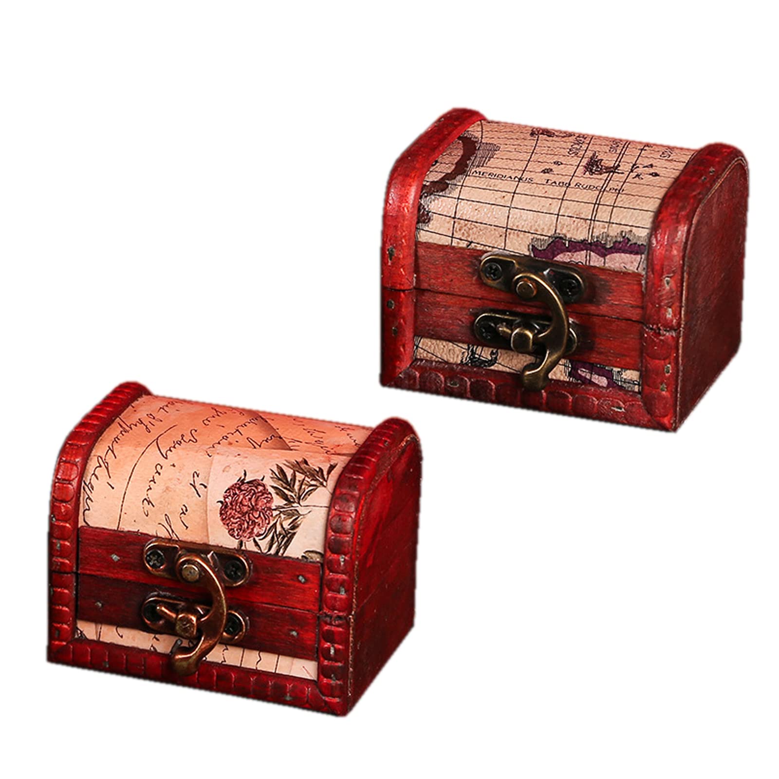 Minkissy Set 2 Scatole Portagioie In Legno Massello – 8x8x5 E 9x9x5 Cm, Per Confetti, Regali, Bomboniere