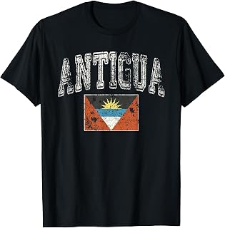 Vintage Retro Faded Antigua and Barbuda Flag T-Shirt