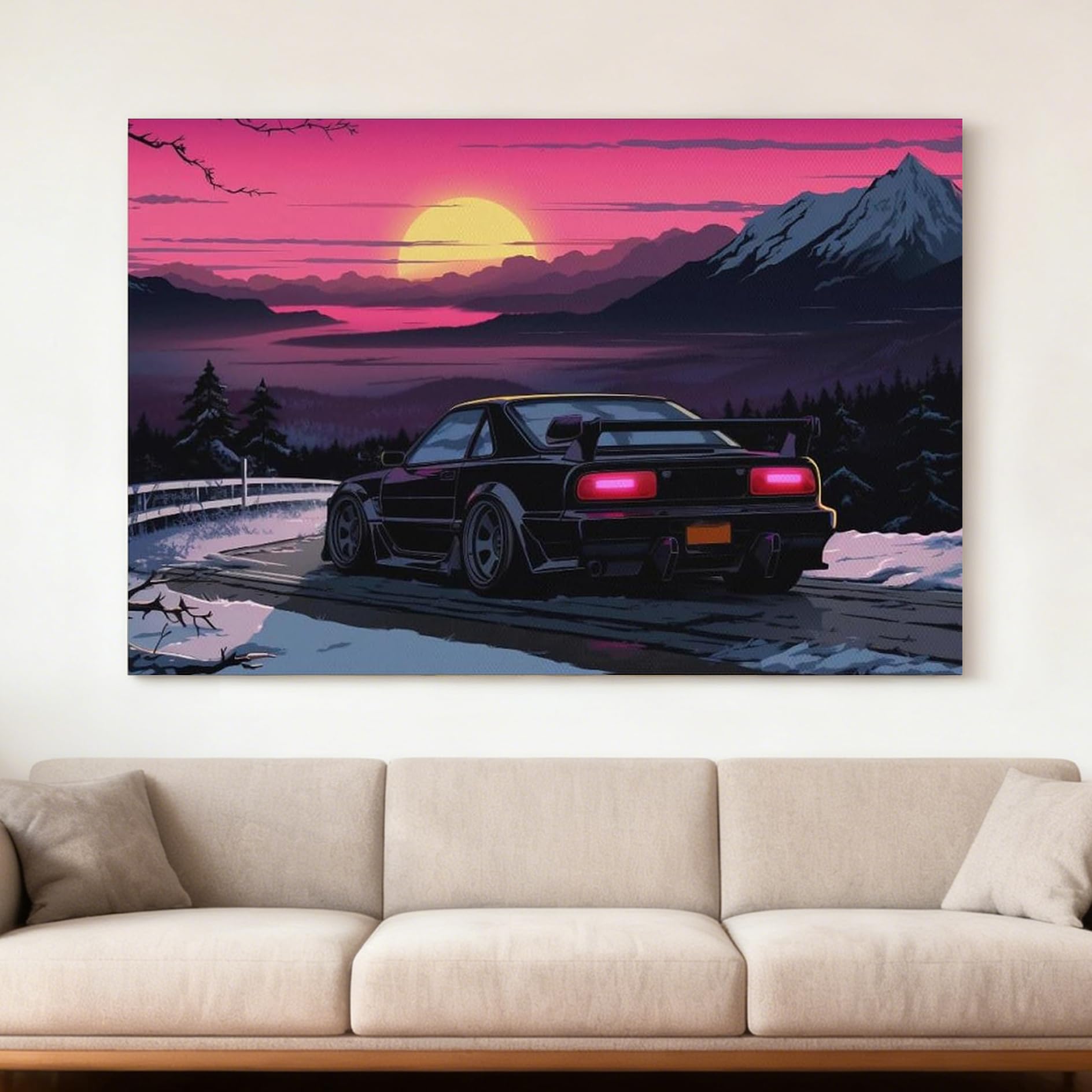 Amazon.com: Jdm Anime Sunset Japanese Car S13 Car Posters & Prints