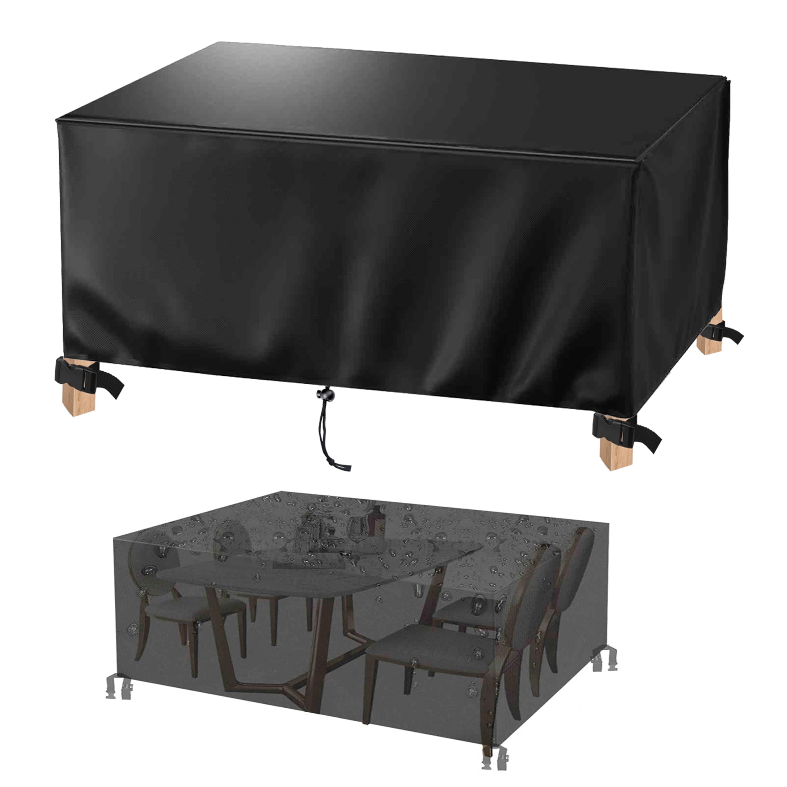 AJALGZ Outdoor Furniture Covers Waterproof Garden Table Cover, 120x80cm Multi-Size Garden Furniture Covers Rectangular, Windproof Anti-UV for Outdoor Table and Chair 120x80x85cm/LxWxH