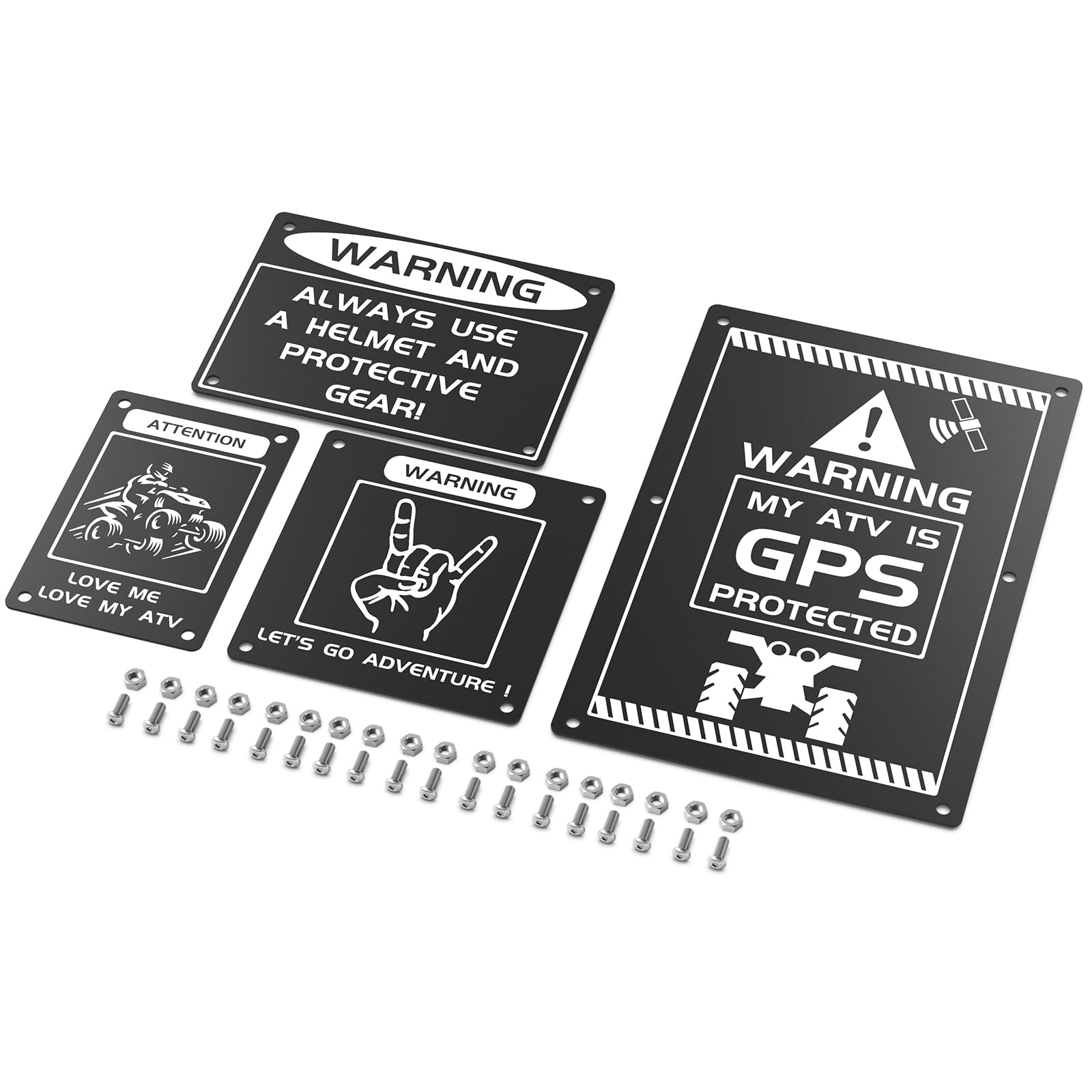 NICECNC Schwarz Fender Warning Tag Board Aufkleber Compatible with Yamaha Raptor 700 2013-2024, Raptor 700R 2013-2024, YFZ450R 2014-2024