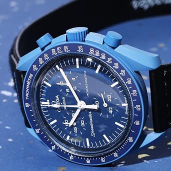 OMEGA x SWATCH Neptune Watch Omega Swatch Collaboration Genuine Box and Shopping Bag Included Speedmaster Model Mission Collaboration Waterproof Mission with Silicone Band