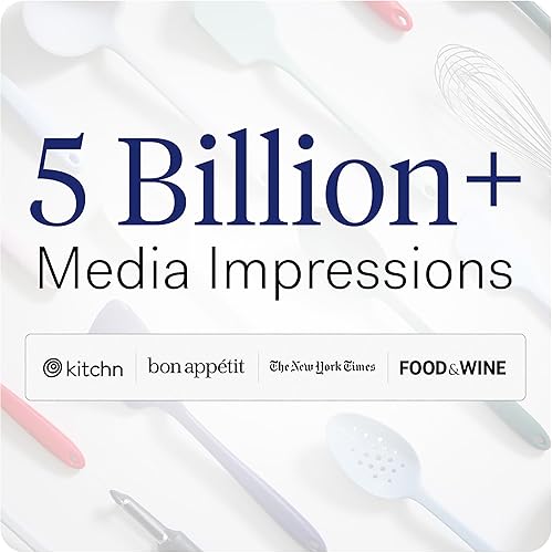 Miniatura 7 de GIR: Get It Right Juego de 10 piezas de utensilios de cocina esenciales de silicona - Cucharón, espátula, volteador, cuchara y cucharada - Azul