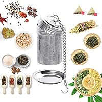 Vista 7 de Tea Infuser for Loose Tea, Stainless Steel Tea Diffusers Filter with Drip Trays and Chain Hook, Extra Fine Mesh Tea Steeper Basket Infusers for