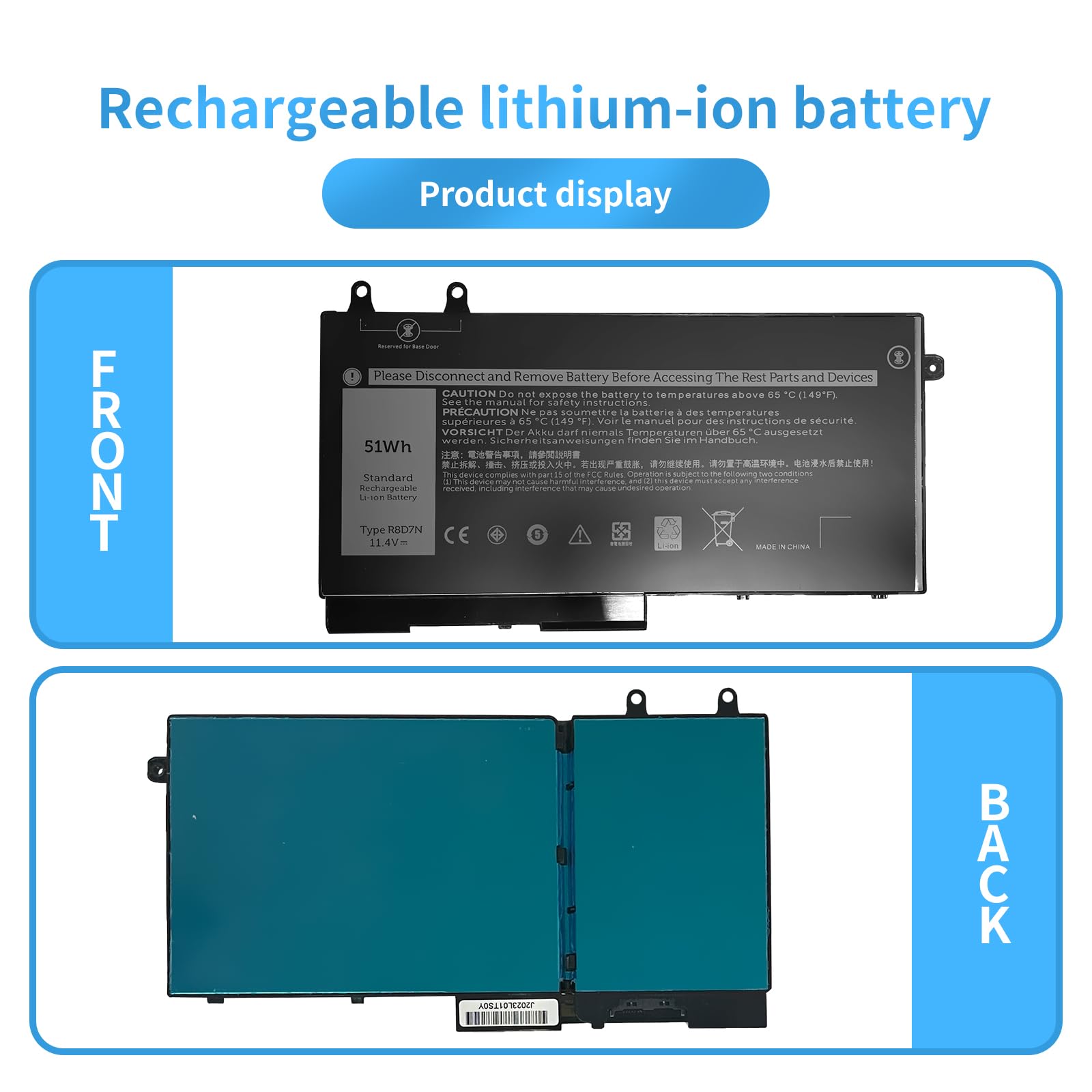 Amazon.com: Hubei R8D7N 0R8D7N 1V1XF 4GVMP W8GMW Laptop Battery