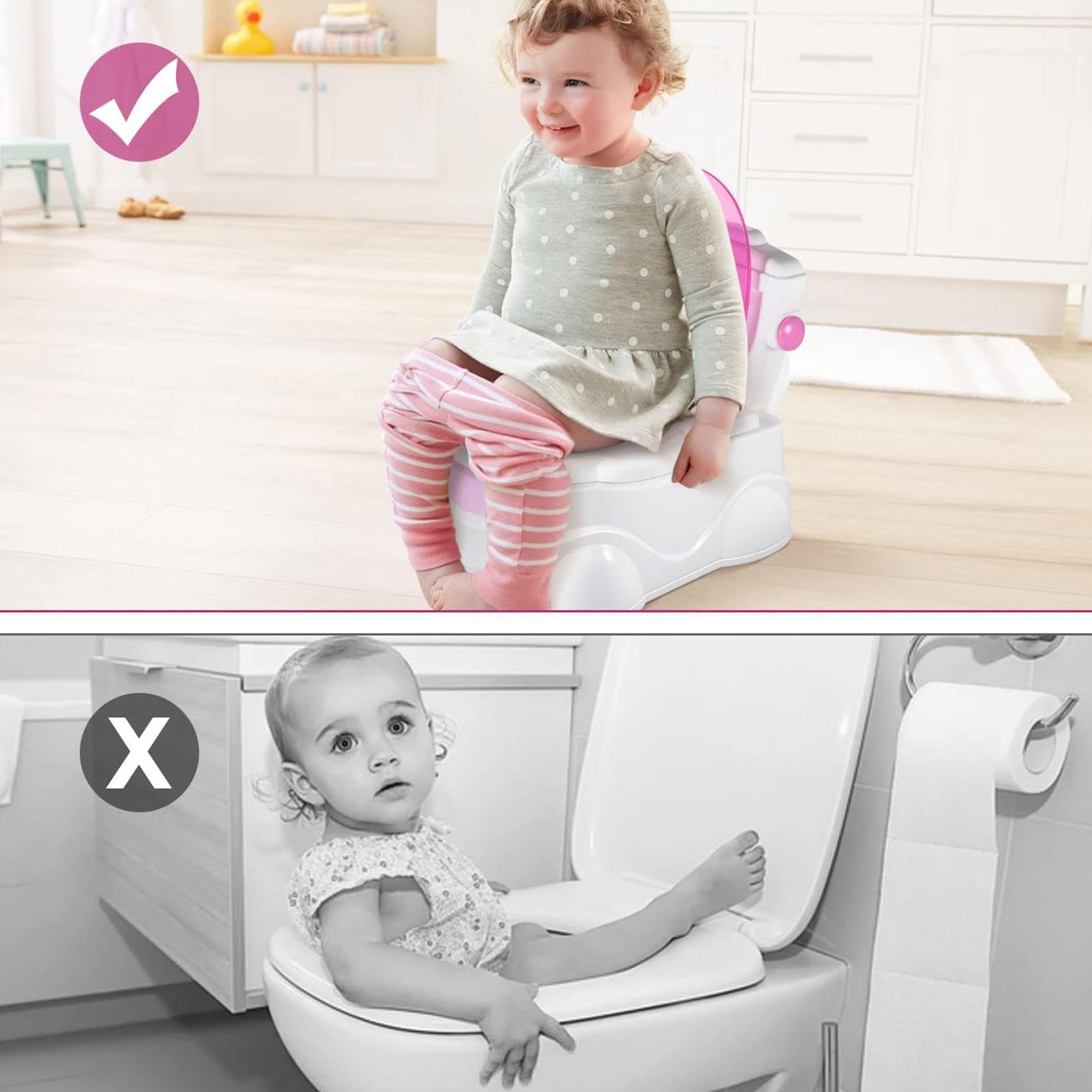 Töpfchen-Trainer-Toilette | Spritzwassergeschützte | Töpfchentrainingstoilette mit Papierstange | Töpfchentrainingssitz für Kleinkinder