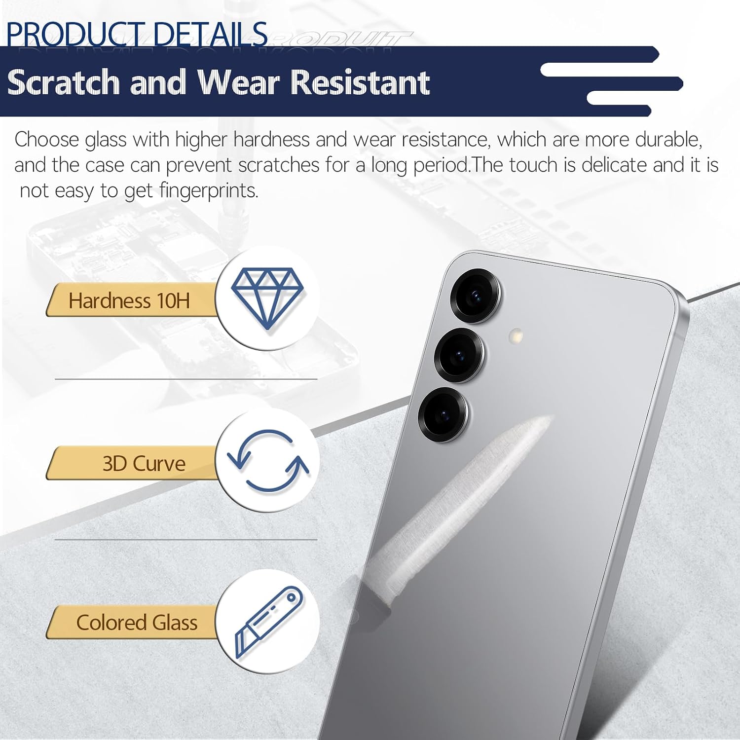 for Samsung Galaxy S25 Back Glass Replacement for Samsung S25 S931 Rear Glass Replacement Battery Cover Housing Door Accessories Parts with Repair Tools(Silver Shadow)