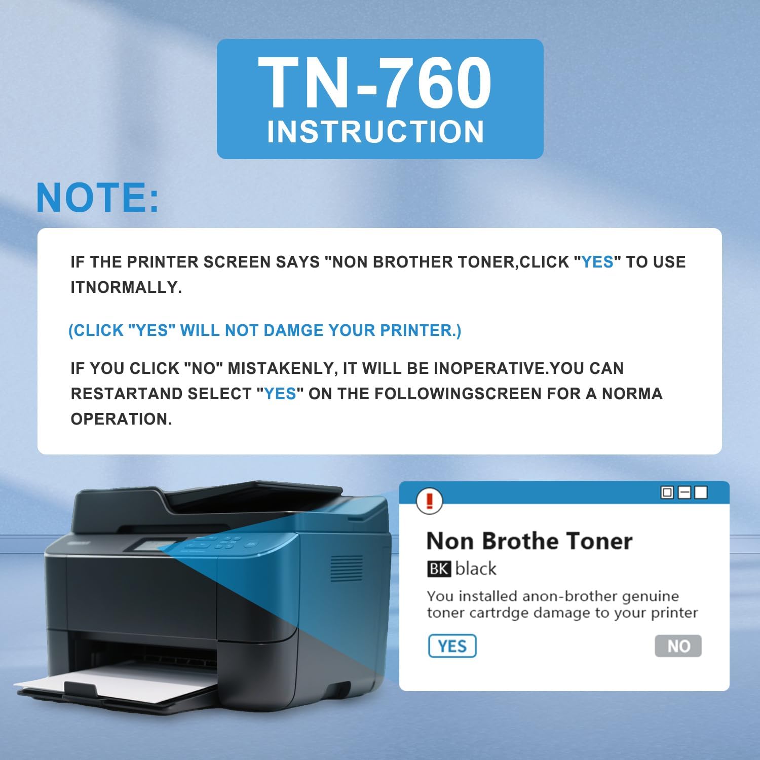 TN760 High Yield Toner Cartridge 2-Pack,TN-760 Black Toner Replacement for Brother TN760 HL-L2350DW HL-L2390DW HL-L2395DW HL-L2370DW MFC-L2710DW MFC-L2750DW DCP-L2550DW Printer
