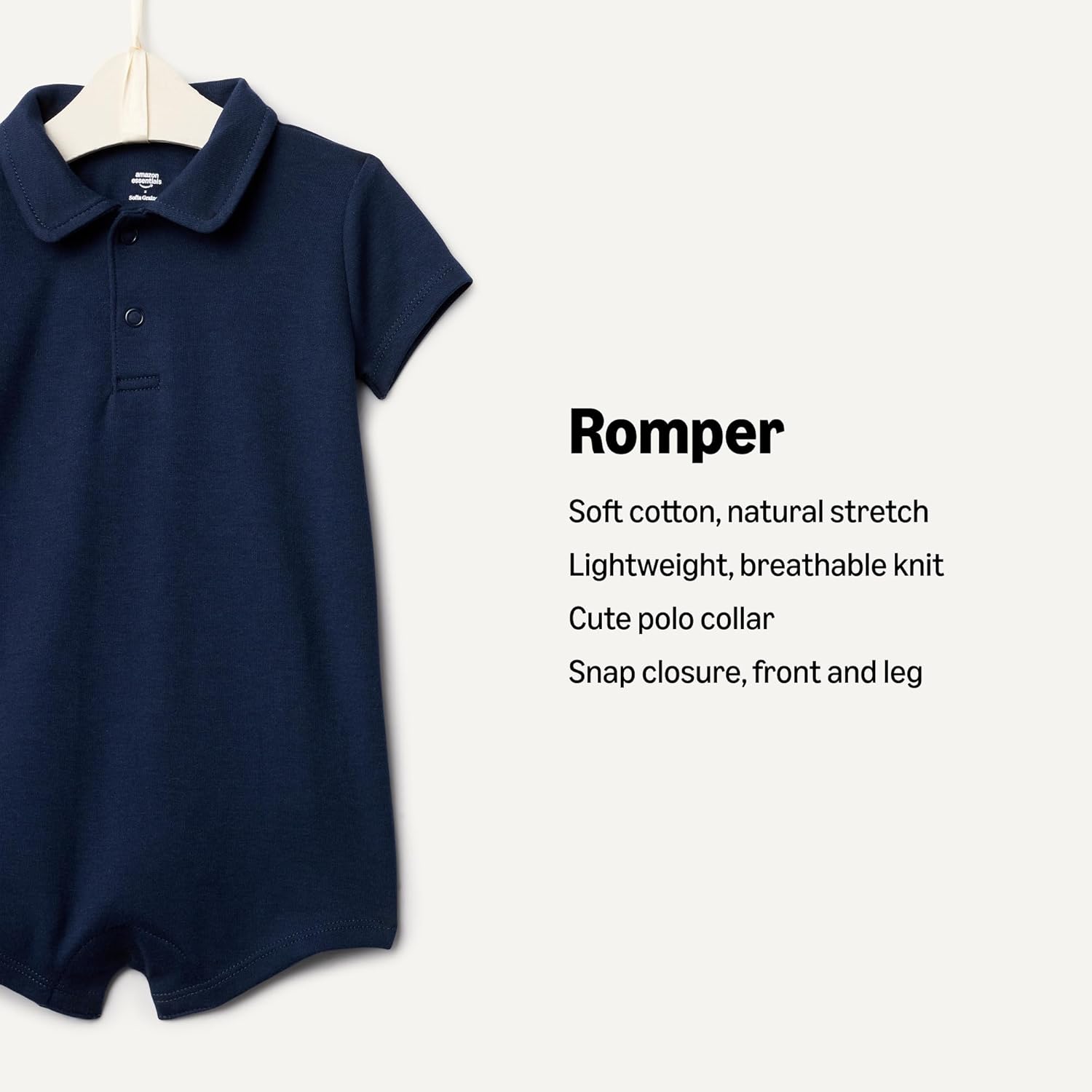 Amazon Essentials x Sofia Grainge Baby Boys' Short Sleeve Romper - Image 2