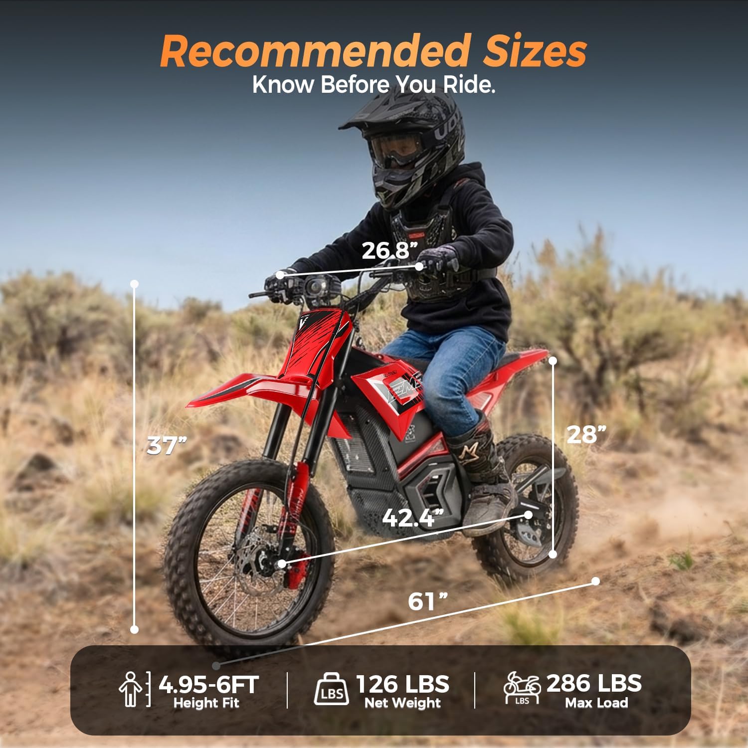 Electric Dirt Bike for Adults Teens, 3840W Peak Electric Motorcycle 40MPH 53Miles Long Range, 48V 23.4Ah Battery Ebike,Hydraulic Brakes Mountain Off-Road Fit Age 12+