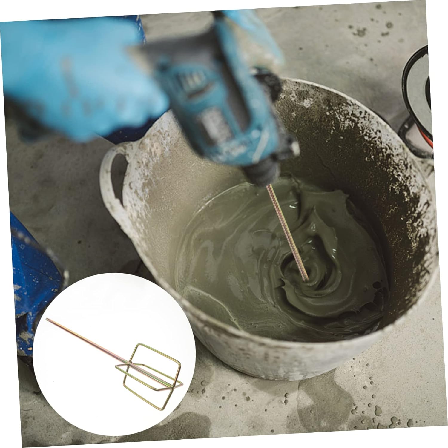 VILLCASE 2pcs Electric Tool Accessories Cement Mixing Sticks Drill Attachment Paint Stirrer Stirring Rods