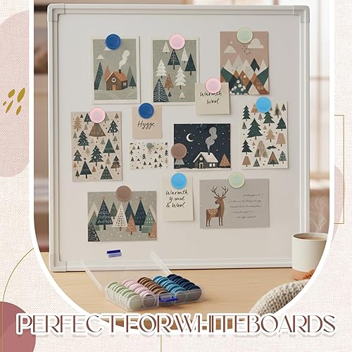 Miniatura 4 de Outus 45 imanes para pizarra blanca, mini imanes para refrigerador, pizarra seca, suministros para profesores para oficina en casa (color suave, 1.2