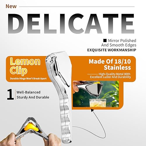 Miniatura 4 de Exprimidor de limón de acero inoxidable  Are l Exprimidor manual plegable de mano con diseño ergonómico que ahorra espacio y pivote lateral para un